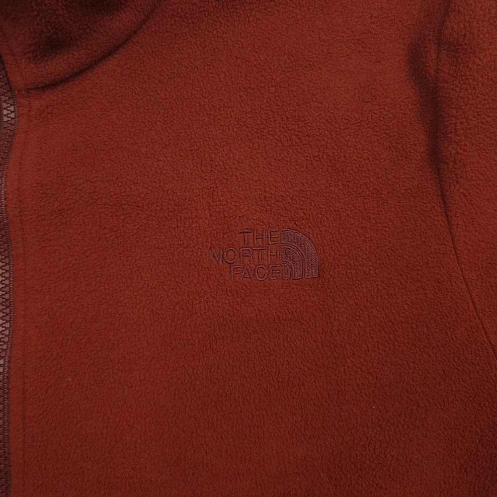 The North Face Fleece Jacket Mens L Rust Brown Full Zip Outdoor Hiking